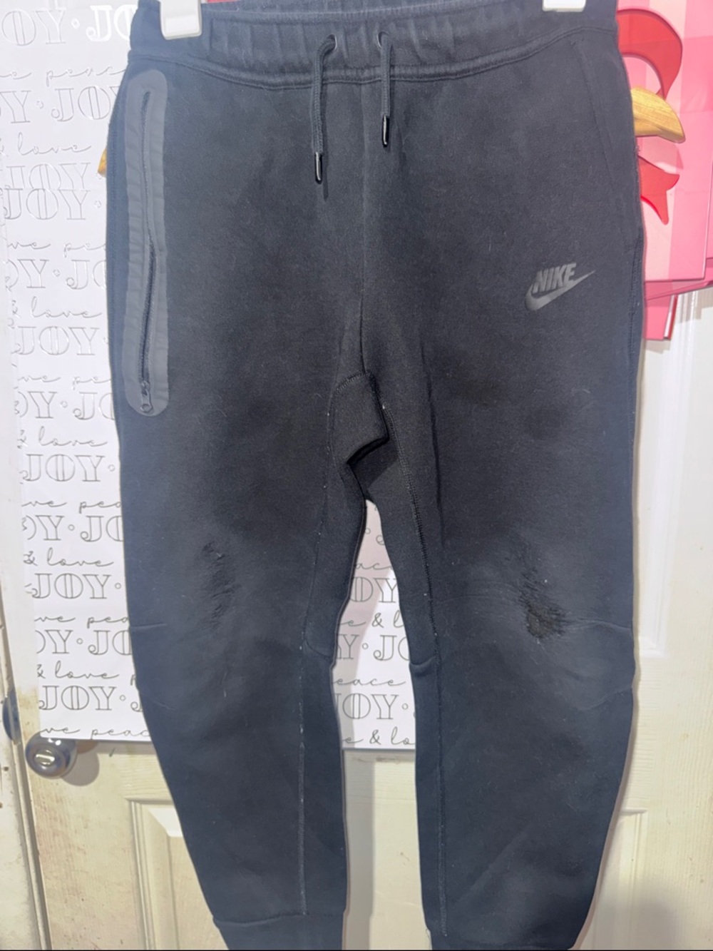 Nike Kids Black Fleece Jogger Pants with Zip Pocket